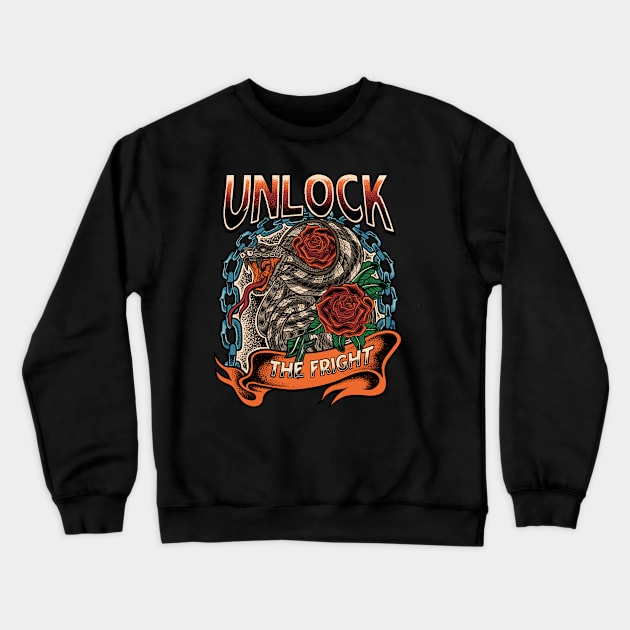 UNLOCK THE FRIGHT Crewneck Sweatshirt by Lssc.Id